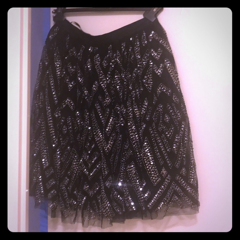 Black and silver sequin Parker skirt